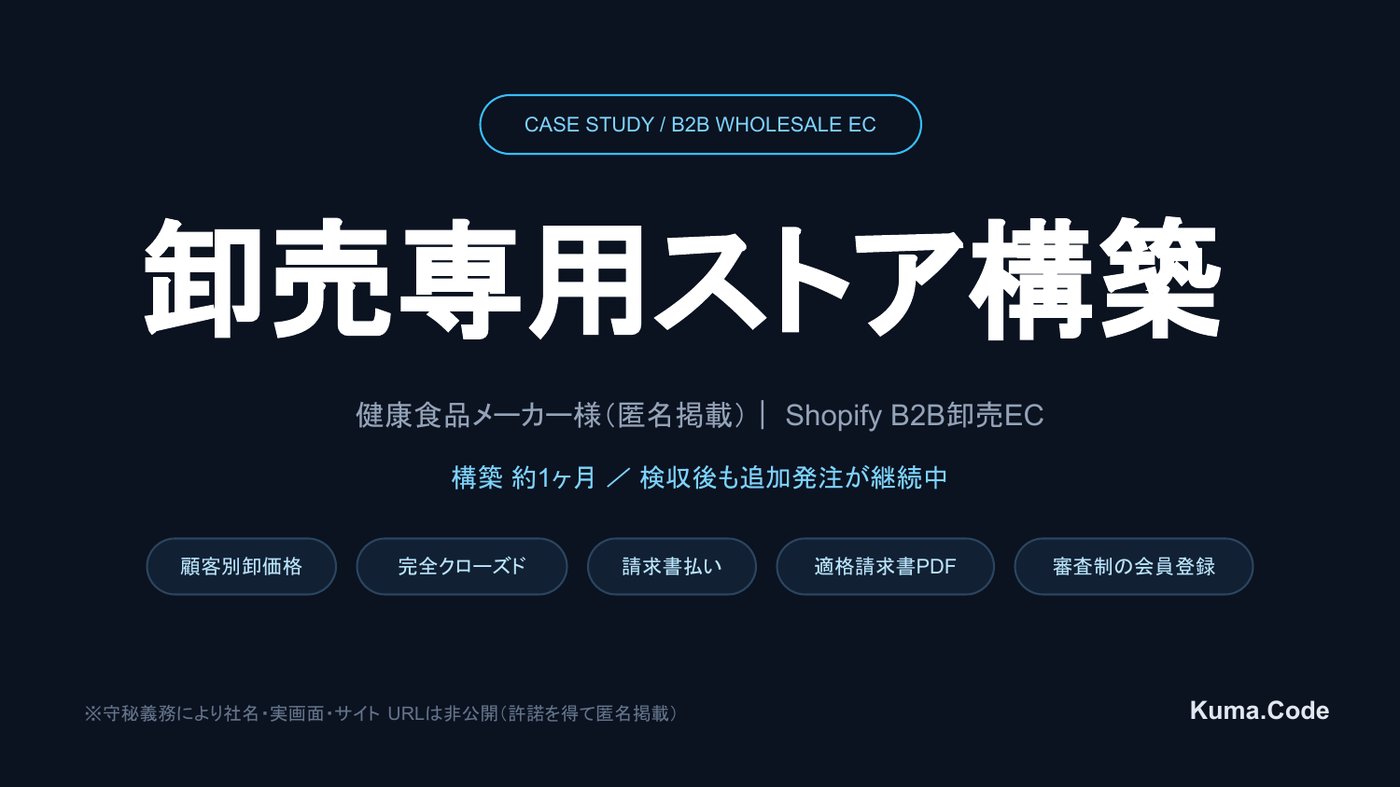 B2B卸売ECサイト構築